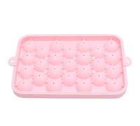 ANKROYU Silicone Ice Cube Tray Round Ice Sphere Maker 25 Grid Mini Ball Mold with Lid BPA Food Grade Easy Release for Cocktails Coffee Whiskey Home Bar Party Use Durable Quick ze (Roseate)