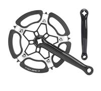 ANKROYU Single Speed Crankset, Aluminium Alloy Bike Crank Arm, Fixed Gear Chainwheel, Lightweight Crankset Hex Bolt Crank Installation for Commuting Trail Riding