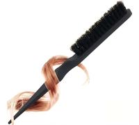 ANKROYU Slick Back Hair Brush, Teasing Back Hair Salon Brush Tangle Combing Long and Short Plastic Tail Comb Barber Tools(Black)