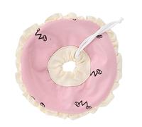 ANKROYU Small Pet Elizabeth Collar Soft Comfortable Protective Cone for Guinea Pigs Rabbits Sugar Gliders Adjustable Recovery Collar Pink L Size Polyester Sponge Material