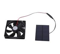 ANKROYU Solar Panel Fan Kit Solar Powered Exhaust Fan Automatic Control Ventilation Cooling for Chicken Coops Greenhouses Sheds Pet Houses 3W 5V 12x12cm