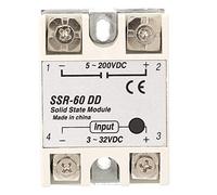 ANKROYU Solid State Relay SSR60DD 60A High Current DC DC SSR Module Fast Switching No Spark for Industrial Automation CNC Machines Temperature Control Systems 5V to 200V Load Volta