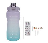 ANKROYU Sports Water Bottle 2000ml Large Capacity BPA Gradient Frosted Water Bottle With Straw Handle Leakproof Design For Cycling Running Gym Office Hiking Camping Yoga Fitness A (Purple cover