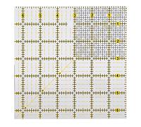 ANKROYU Square Quilting Ruler Plastic Transparent Accurate Scale Patchwork Sewing Tool for Quilting Crafting 16 x 16cm Professional Quilting Supplies