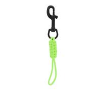 ANKROYU Stainless Steel Diving Lanyard, Coiled Safety Tether, Hand Para Cord, Hand Woven Para Cord Strap, Underwater Equipment Security with Spring Clamp for Equipment Security (Blue) (Green)