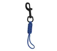 ANKROYU Stainless Steel Diving Lanyard, Coiled Safety Tether, Hand Para Cord, Hand Woven Para Cord Strap, Underwater Equipment Security with Spring Clamp for Equipment Security (Blue)