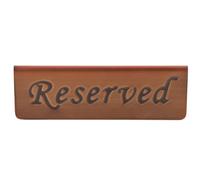 ANKROYU Stainless Steel Double Sided Restaurant Reserved Sign Elegant Bronze Table Marker for Pubs Cafes Hotels Durable Reusable 12x4x3.5cm Space Saving Dining Establishment
