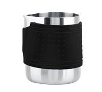 ANKROYU Stainless Steel Milk Frothing Pitcher Barista Grade Heat Proof Coffee Frother Jug with Duckbill Spout for Latte Art Home Cafe 350ml Black Blue Yellow (Black)