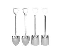 ANKROYU Stainless Steel Shovel Spoon Set 10PC Food Grade Reusable Dessert Ice Cream Coffee Stirring Spoon for Home Kitchen Cafe Party (2 Pointed Shovel 2 Quadrate Shovel)