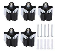 ANKROYU Storage Clip Hardware Tool Durable Multipurpose Metal Clamp for Organizing Mop Broom Hanger Kitchenware Bathroom Accessories 5 Pack with Plastic Tips and Screws