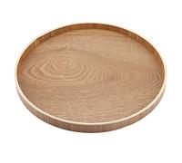 ANKROYU Table Plates Wooden Serving Tray Coffee Table Tray Light Wood Tray Round Wood Platter Wood Circular Tray Wood Serving Tray Round(30cm)