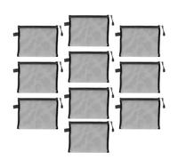 ANKROYU Tear Resistant Zipper Document Pouch Organizer Bag A5 Size Nylon Mesh File Folder for Office School Travel 10PCS (Black)