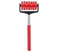 ANKROYU Telescopic Back Roller Massage Stick Adjustable Length 7.9 to 23.6 Inches with Ergonomic Handle for Deep Tissue Muscle Relief Back Shoulders Arms Head Rubber Material Porta (Red)