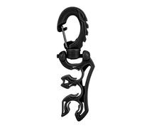 ANKROYU Triple Hose Holder Clip for Diving BCD, 304 Stainless Steel PP Adjustable Buckle, 11.5 cm Rotatable Hook Regulator Organizer, Fast Release Gear Accessory (Black)