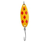 ANKROYU Trout Lures Blinkers Spoons 3.5g Highly Reflective Lifelike Artificial Fishing Bait Set for Freshwater Saltwater Spin Fishing Trout Char Perch Orange Green Blue Dot Iron Ma (Orange Square