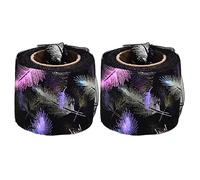 ANKROYU Tulle Fabric Rolls Feather Pattern Gradient Color Decorative Crafts Ribbon Soft Shiny Lightweight Durable Polyester Material For Gift Wrapping Party Decorations 2Pcs 25 Yar (Black)