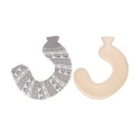 ANKROYU U Shaped Hot Water Bottle 1L Soft Comfortable Heating Pad for Neck Shoulder Relief with Knitted Cover Travel Home Use Rubber Crystal Fabric Warm (Grey Bowknot)