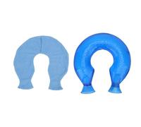 ANKROYU U Shaped Hot Water Bottle Premium PVC Long Lasting Heat Retention Neck Shoulder Pain Relief Comfort for Winter Warmth 1.4L with Soft Fabric Cover (Blue Cover)