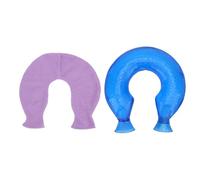 ANKROYU U Shaped Hot Water Bottle Premium PVC Long Lasting Heat Retention Neck Shoulder Pain Relief Comfort for Winter Warmth 1.4L with Soft Fabric Cover (Blue Cover) (Purple Cover)