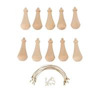 ANKROYU Unfinished Wooden Pendants Wooden Ornaments for Painting DIY Wood Crafts Creative Home Holiday Decorations Schima Superba 2x5cm 10Pcs