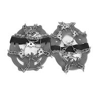 ANKROYU Universal Anti Slip Ice Cleat Shoe Grips Spikes Crampons with Sharp Peaks for Hiking Climbing Snow Ice Traction Professional Equipment Tough TPR Silicone Stainless Steel Bl (Blue) (Grey)