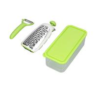 ANKROYU Vegetable Cutter Stainless Steel Multifunctional Portable Veggie Chopper Onion Slicer for Kitchen Home Cooking Food Prep 304 Stainless Steel Collapsible Design with Storage (Green)
