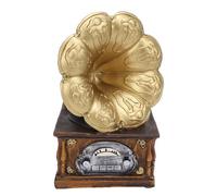 ANKROYU Vintage Phonograph Model Retro Gramophone Decoration Gold Mini Record Player Display Photography Prop Home Office Decor 7.5x4.1 Inch
