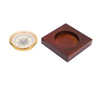 ANKROYU Vintage Style Aluminum Alloy Compass with Handcrafted Wooden Storage Box Precision Navigation Tool for Outdoor Enthusiasts Campers Hikers