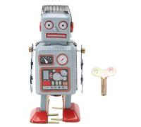 ANKROYU Vintage Wind Up Robot Retro Tinplate Clockwork Walking Mechanical Nostalgic Collectible Gift for Adults Birthday Party Decoration 3.4oz