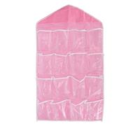 ANKROYU Wall Closet Hanging Organizer Over The Door Storage Bag with 16 Pockets Polyester Hanging Shelves for Bedroom Bathroom Kitchen Underwear Socks Toys Accessories Organizatio (Blue) (Pink)