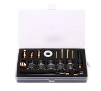 ANKROYU Welding Torch Accessories Kit Premium Glass Cup Nozzle Consumables Set for WP 17 18 26 Argon Gun with 5 Glass Nozzles 3 Gun Tails 4 Tungsten Clamps High Temperature Brass G