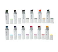 ANKROYU Wide Tip Alcohol Markers 12 Pack Refillable Paint Pens with Large Ink Capacity Vibrant Colors for Artists Crafters on Paper Wood Glass Plastic Metal Surfaces (Dark Color Series)