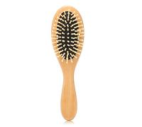 ANKROYU Wooden Scalp Massage Hairbrush Anti Static Paddle Comb for and Dandruff Relief Black or White 8.9 x 2.6 Inches (Natural wood handle + black rubber)