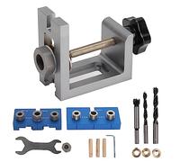 ANKROYU Woodworking Hole Locator 3 in 1 Eccentric Hole Drilling Positioner Aluminum Alloy Dowelling Jig with Clear Engraved Scale for Cabinet Wardrobe Installation and DIY Woodwork