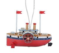 ANKROYU Xmas Ship Ornament Vintage Retro Cruise Ship Model Toy Iron Material Holiday Decor for Kids Collectors