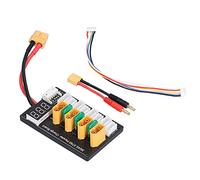 ANKROYU XT60 Parallel Charging Board 3S 4S Lipo Battery Charger with LED Voltage Display High Current 20A Support for RC Drone FPV Batteries ABS Silicone Construction 1 Pack