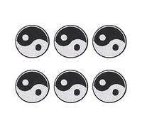 ANKROYU Yin Yang Patch Embroidered Cotton DIY Sewing Patches for Clothing Accessories 6PCS Tai Chi Design Iron On Patches for Shirt Hat Wallet Bag