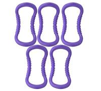 ANKROYU Yoga Fitness Ring 5pcs Double Point Massage Workout Circle Portable Exercise Equipment for Home Gym Training ABS Material (Purple)