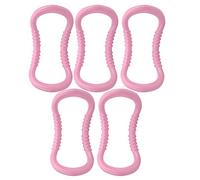 ANKROYU Yoga Fitness Ring 5pcs Double Point Massage Workout Circle Portable Exercise Equipment for Home Gym Training ABS Material (Roseate)