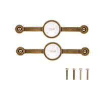 ANKROYU Zinc Alloy Antique Copper Handle European Modern Pastoral Color Acrylic Handle for Cabinet Drawer Wardrobe Kitchen Cabinets Furniture Hardware Accessories 125mm 4.9in 2 Pcs (White)