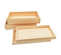 Anktily 2 Pack Unfinished Wood Storage Box with Top Lid, Wooden Pine Box DIY Craft Stash Boxes for Arts Hobbies and Home Storage (20x10x5cm)