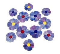 Anktily Stained Glass Flower Mosaic Tiles Kit - 12 Florals with Petals & Flat Beads for DIY Crafts, Home Decor & Garden Art (Violet)