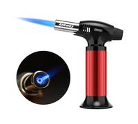 Ankway Kitchen Blow Torch, Refillable Blowtorch Lighter Culinary Cooking Torch with Safety Lock and Adjustable Flame, Ideal for Creme Brulee Desserts Baking BBQ Grill DIY, Red
