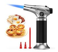 Ankway Kitchen Blow Torch with Safety Lock, Refillable Kitchen Butane Blowtorch Lighter, Adjustable Flame Culinary Torch for Creme Brulee Cooking Baking BBQ Grill DIY, Windproof, Black