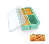 Ankway Silicone Freezer Mould with Lid - 1 Cup Large Soup Freezer Containers, Silicone Food Freezer Tray for Soup Sauce Meal Prep Food Broth Stews Herbs, Ideal for Batch Cooking, 1 Pack, 4 Soup Cubes