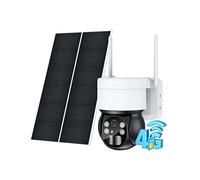 Ankway Solar Security Camera Outdoor Wireless, CCTV Camera Systems with Color Night Vision 360° PTZ WiFi Camera for Video Surveillance, IP65 Waterproof, AI Detection, Two-Way Audio, 3.5W Solar Panel