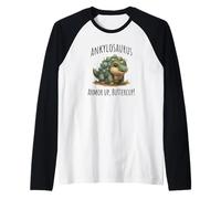 Ankylosaurus Dinosaur, Armor Up, Buttercup! Cute Design Raglan Baseball Tee