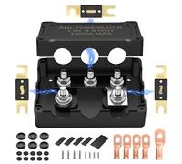 ANL Fuse Block with 300A/400A/500A ANL Fuses Heavy Duty 1000A Max Waterproof ANL Fuse Holder Kit, 4 x 5/16" (M8) Studs for Marine, Automotive, Truck, Boat, RV