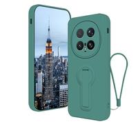 Anlalish Compatible with Honor Magic 8 Pro Case with Stand, Silicone Phone Case for Honor Magic 8 Pro with Wrist Strap Lanyard (Dark Green)