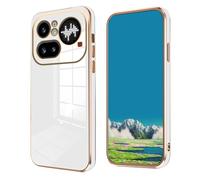 Anlalish Compatible with Nothing Phone 4A Pro Case Silicone Shockproof Cases, for Nothing Phone 4A Pro Phone Case Slim Plating Cute Protection Cover (White)